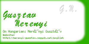 gusztav merenyi business card